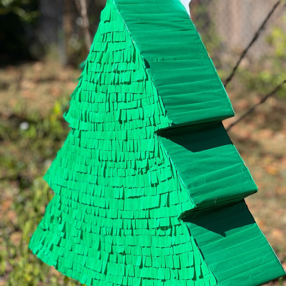 Festive Green Christmas Tree Pinata with Colorful Lights - Picture 5 of 7